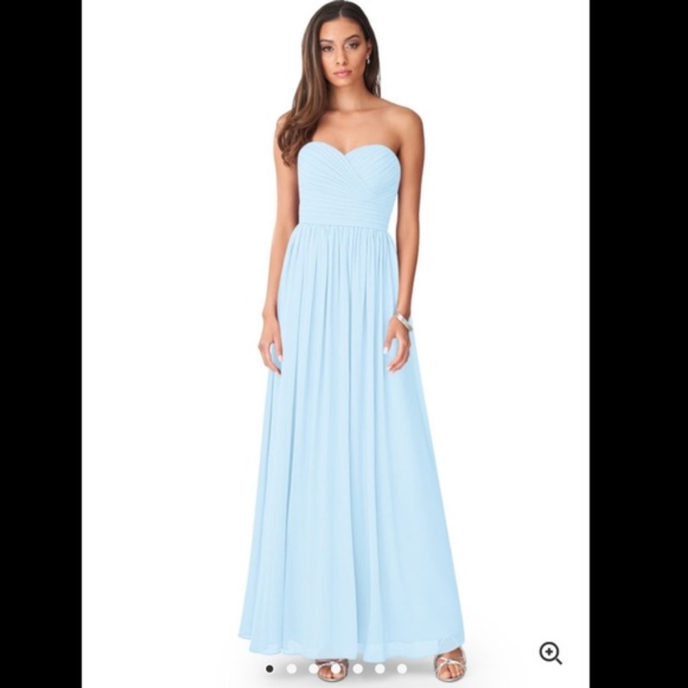 Azazie Jada Bridesmaid Dress, Sky Blue, With Pockets